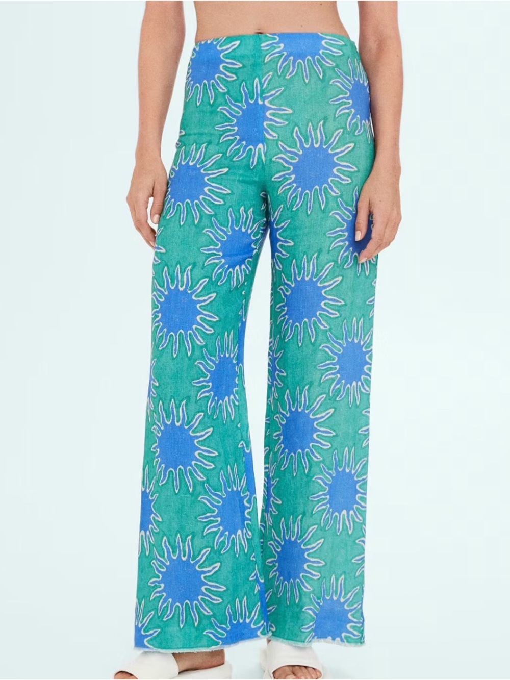 Simon Miller Blue & Green Wide-Leg Printed Pants